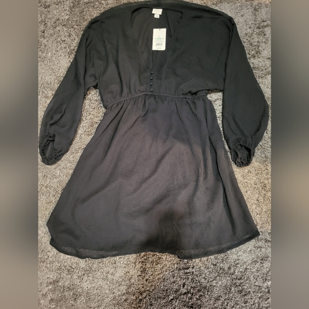 A NEW DAY WOMEN'S BLACK FLOWY DRESS. SMALL/ NWT